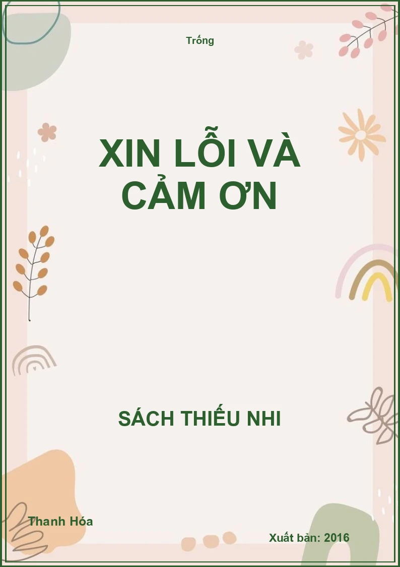Xin lỗi và cảm ơn
