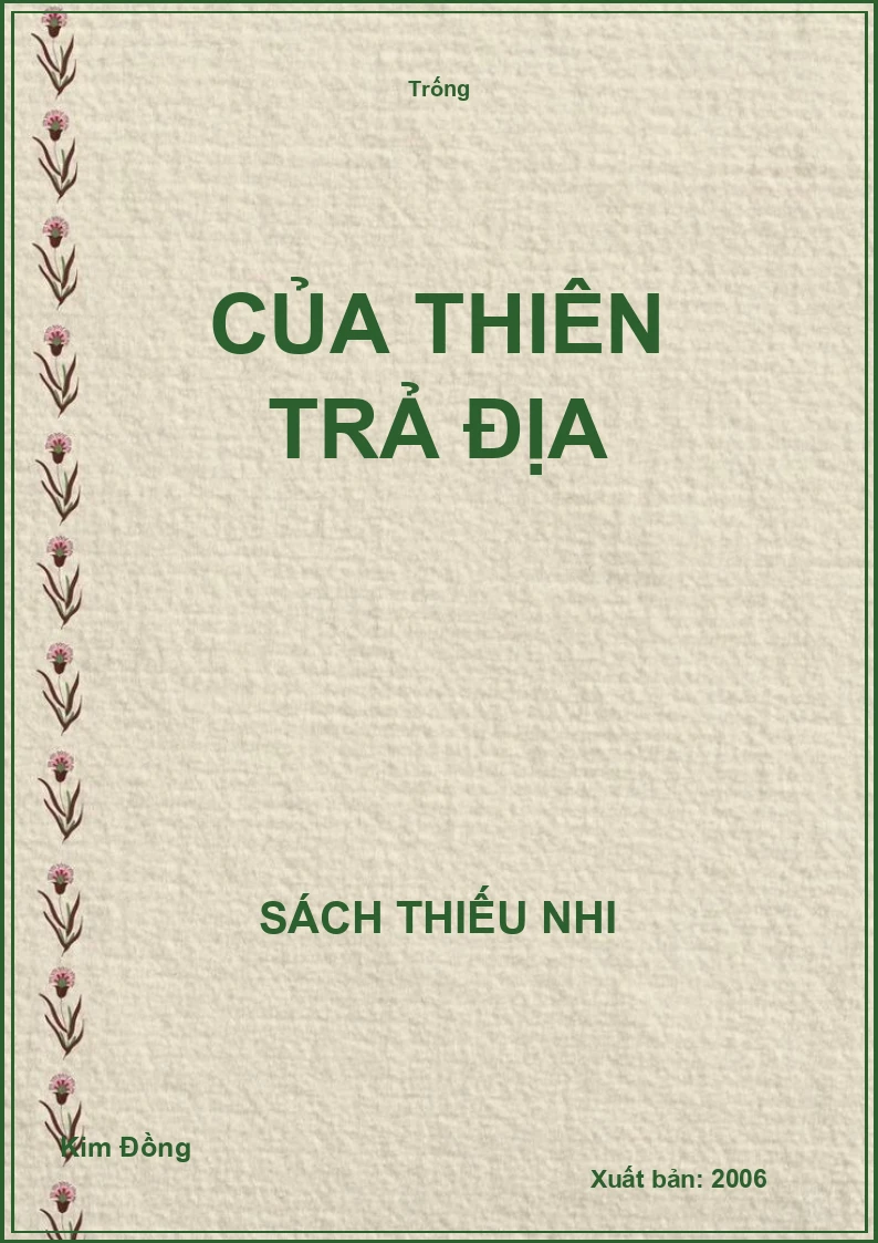 Của thiên trả địa