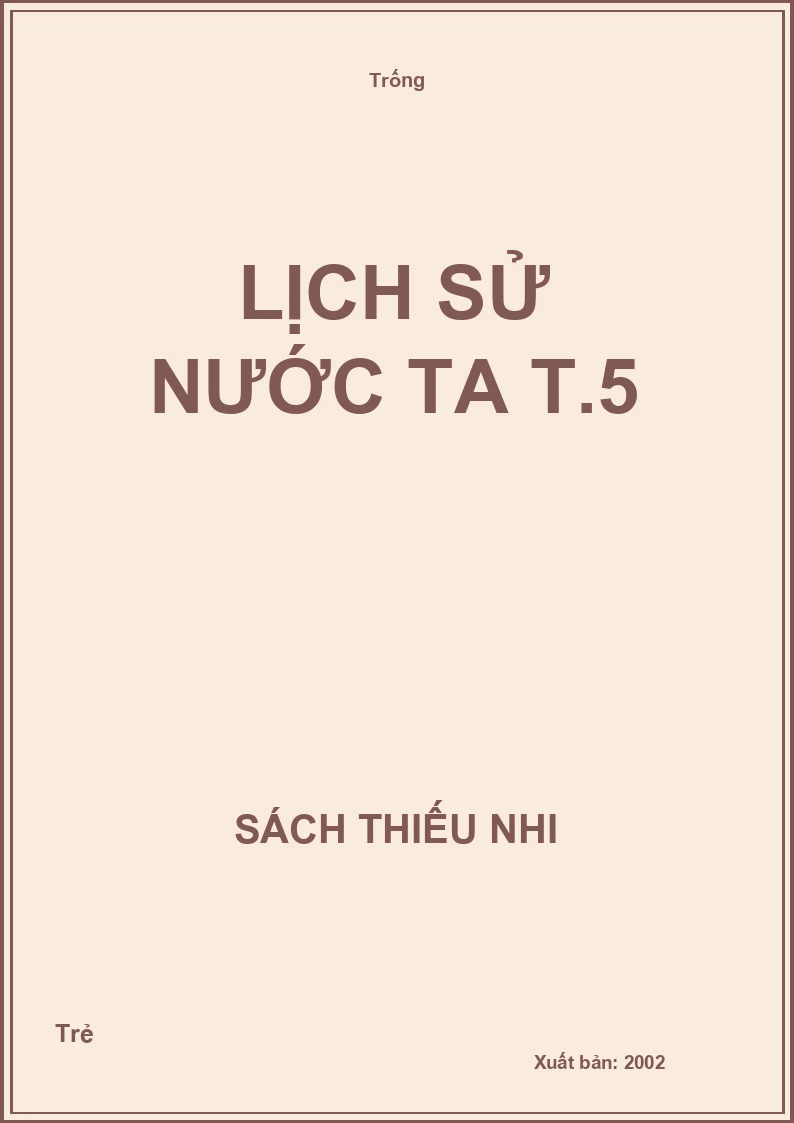 Lịch sử nước ta T.5
