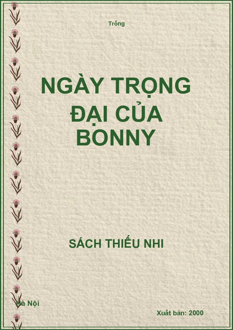 Ngày trọng đại của Bonny