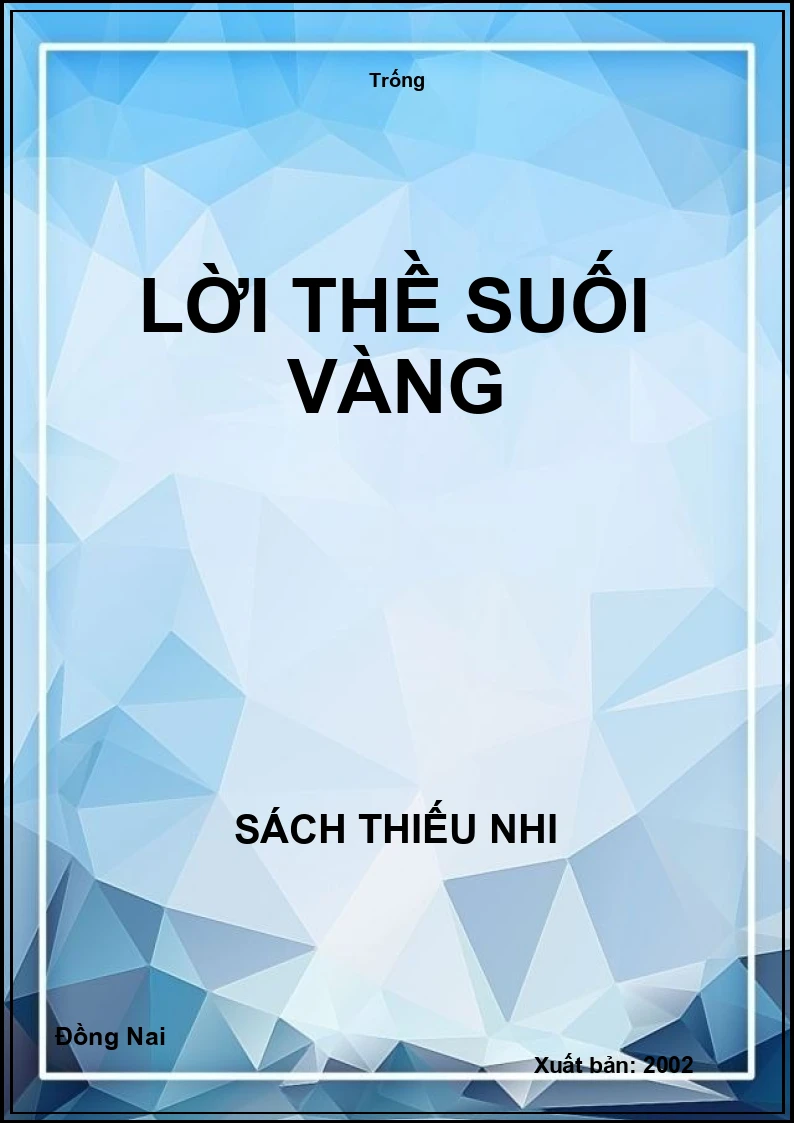 Lời thề suối vàng