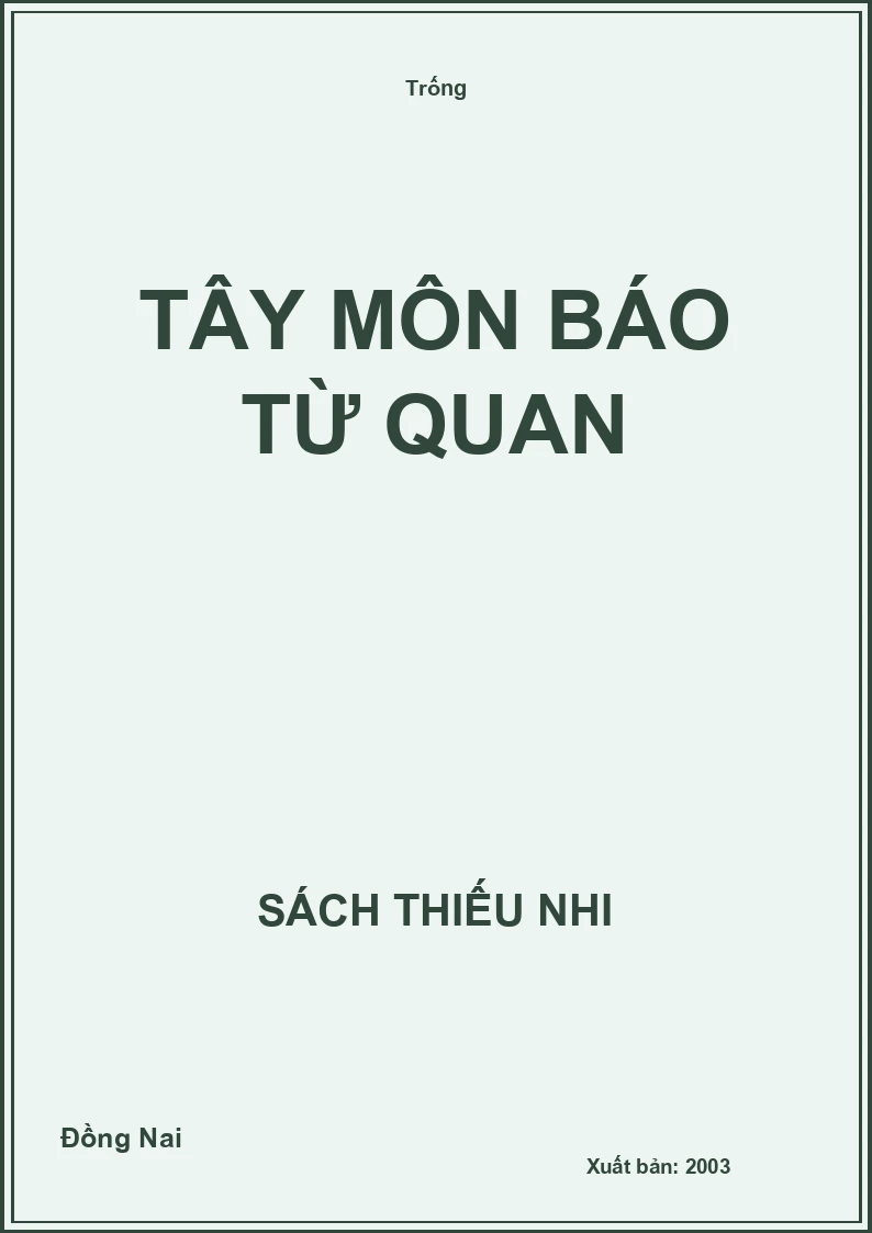 Tây môn báo từ quan