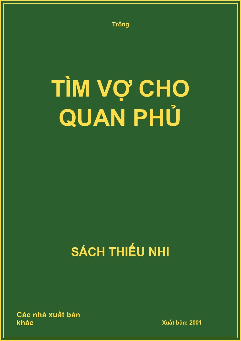 Tìm vợ cho quan phủ