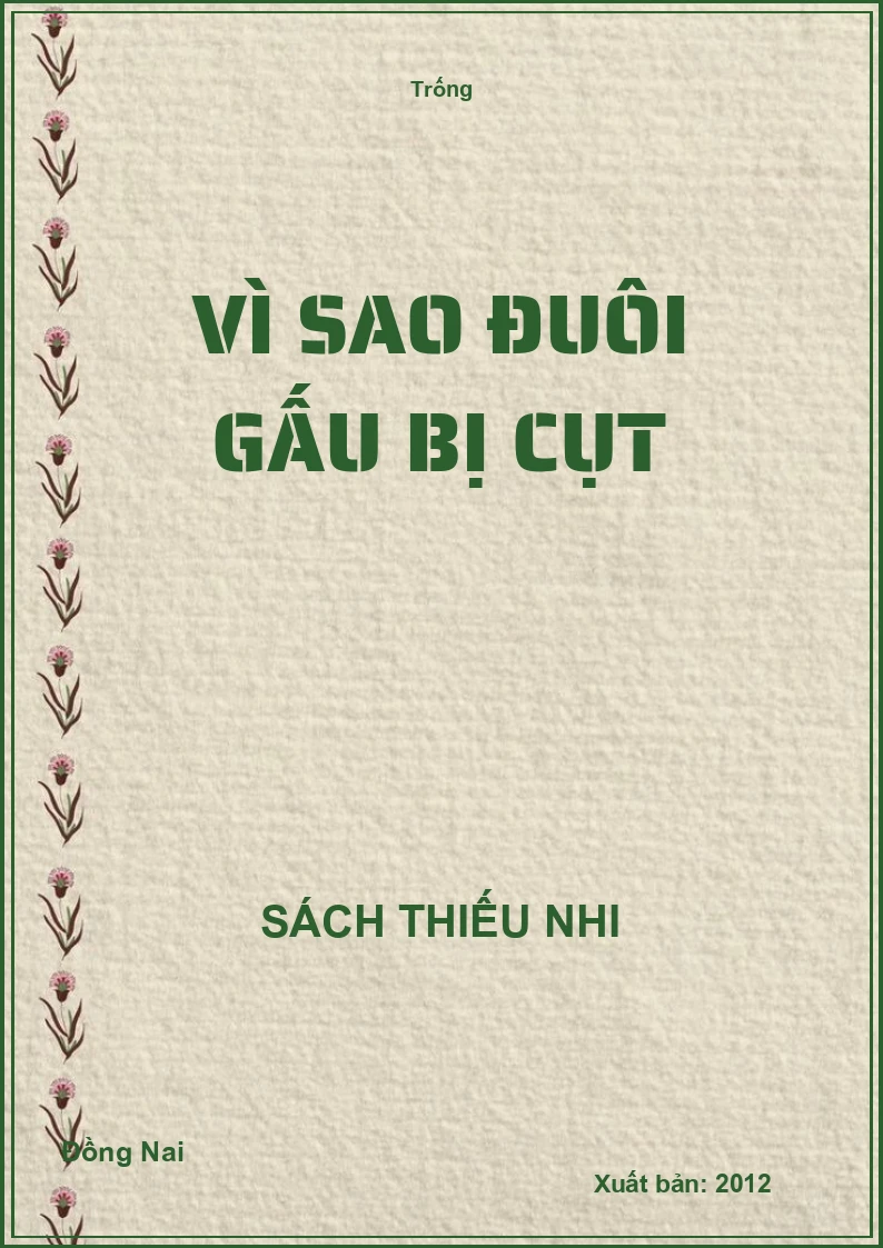 Vì sao đuôi Gấu bị cụt
