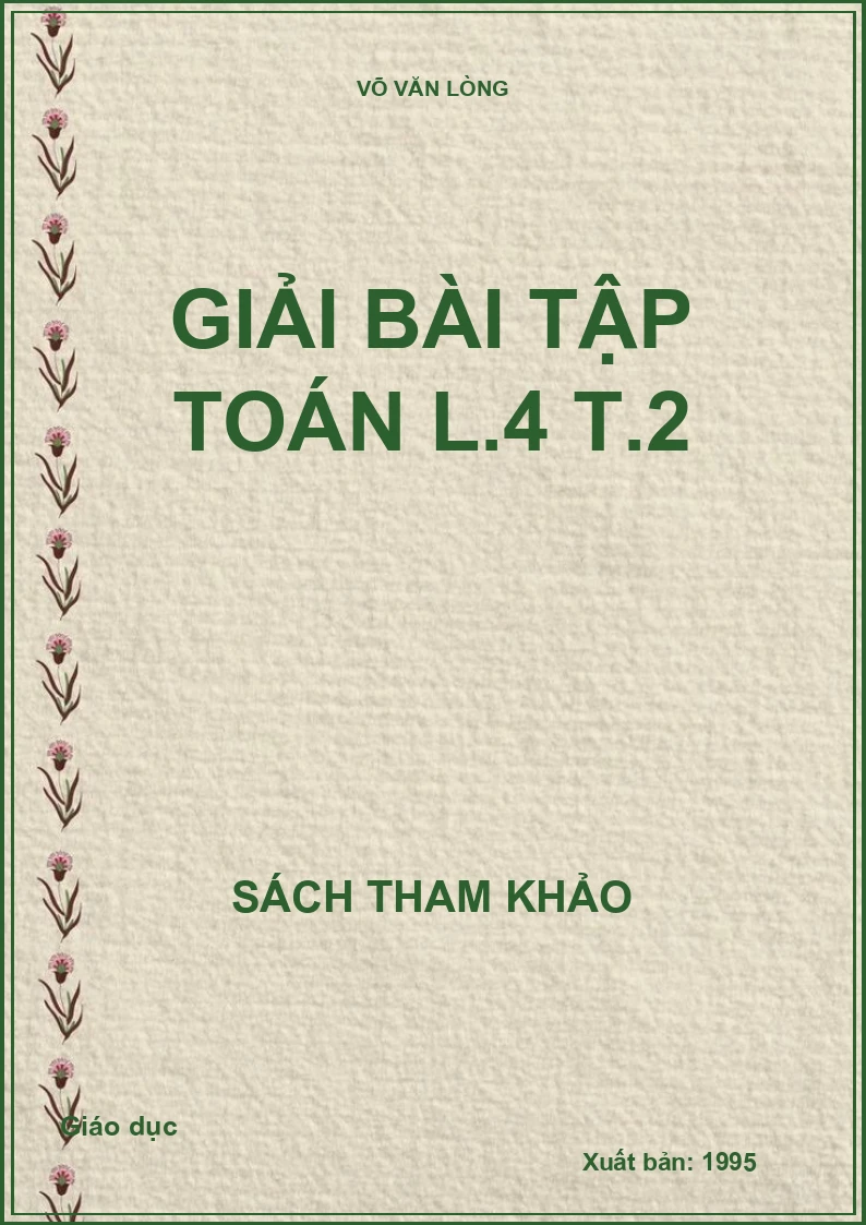 Giải bài tập Toán L.4 t.2