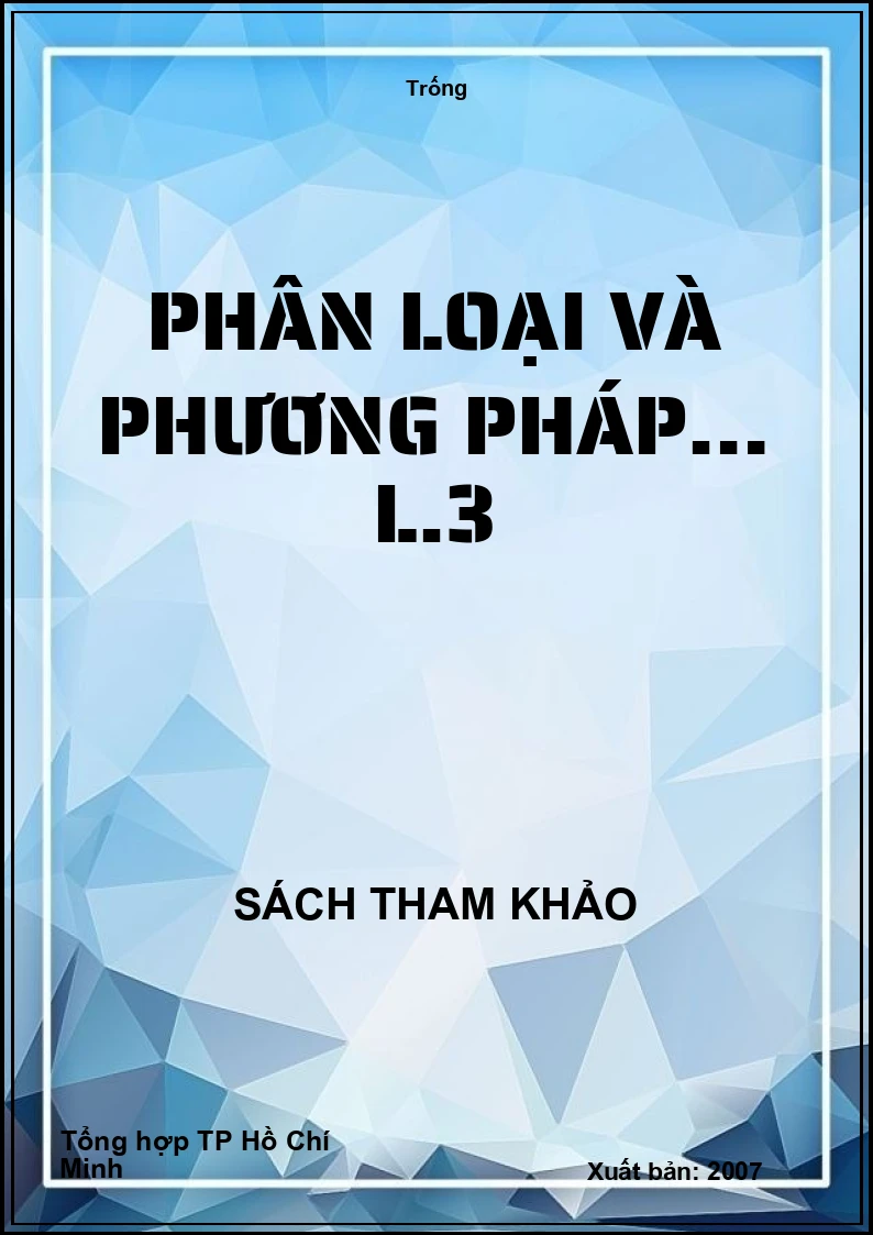 Phân loại và phương pháp… L.3