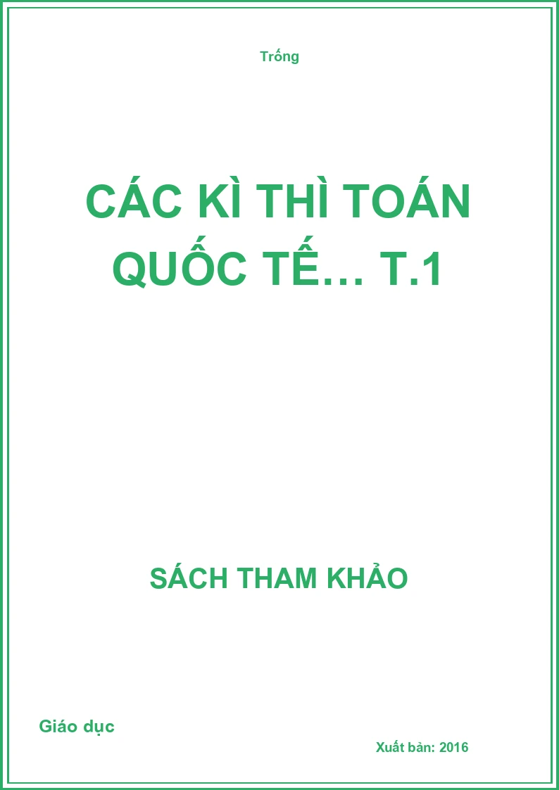 Các kì thì Toán quốc tế… T.1