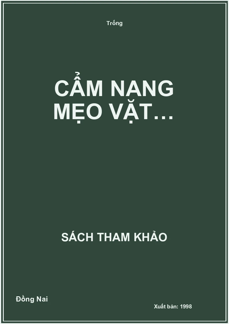 Cẩm nang mẹo vặt…
