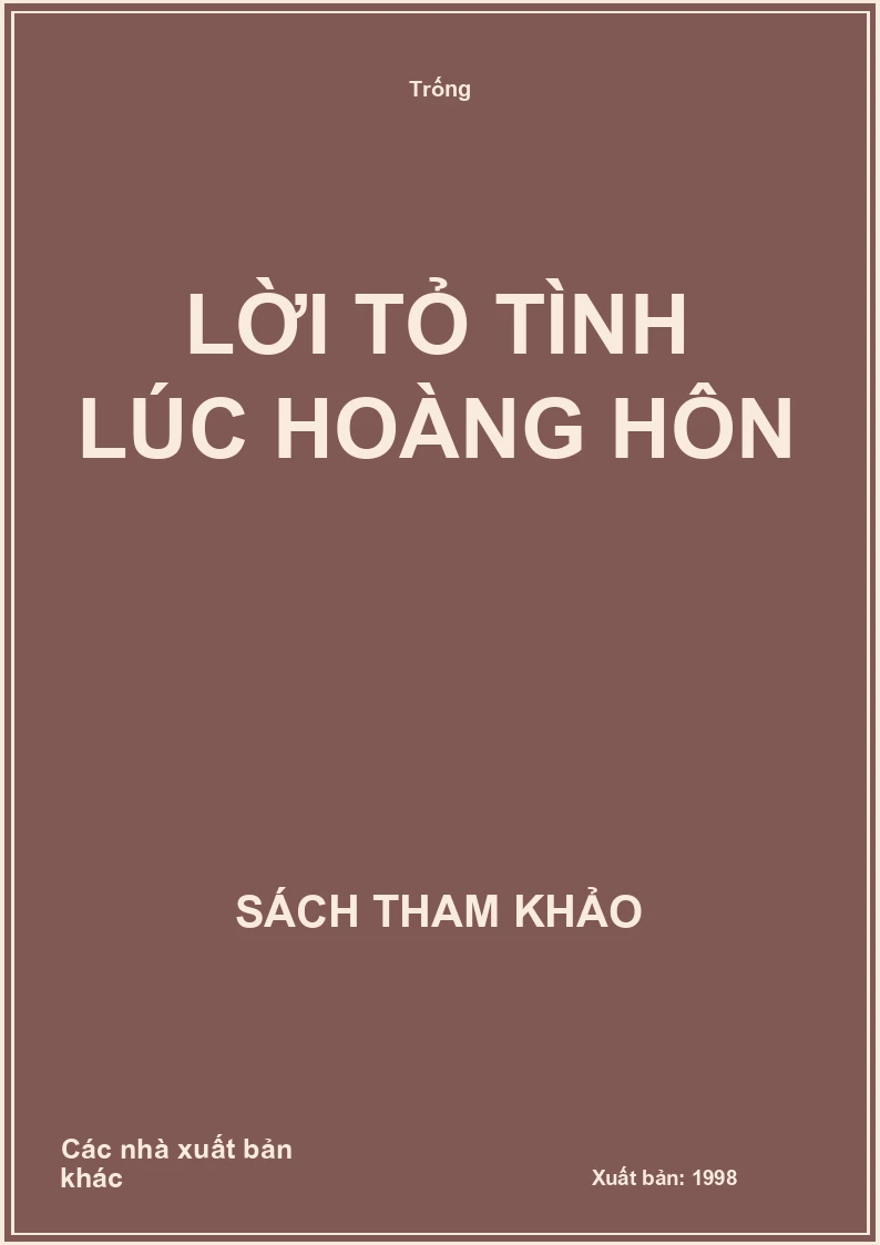 Lời tỏ tình lúc hoàng hôn