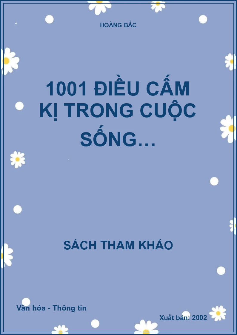 1001 điều cấm kị trong cuộc sống…