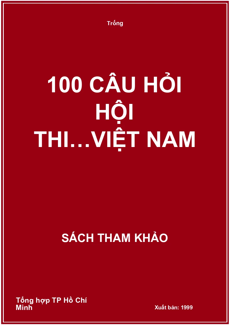 100 câu hỏi hội thi…Việt Nam