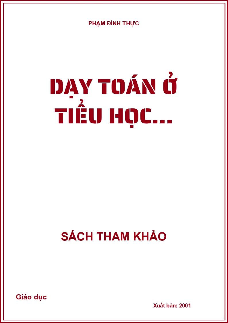 Dạy Toán ở tiểu học…