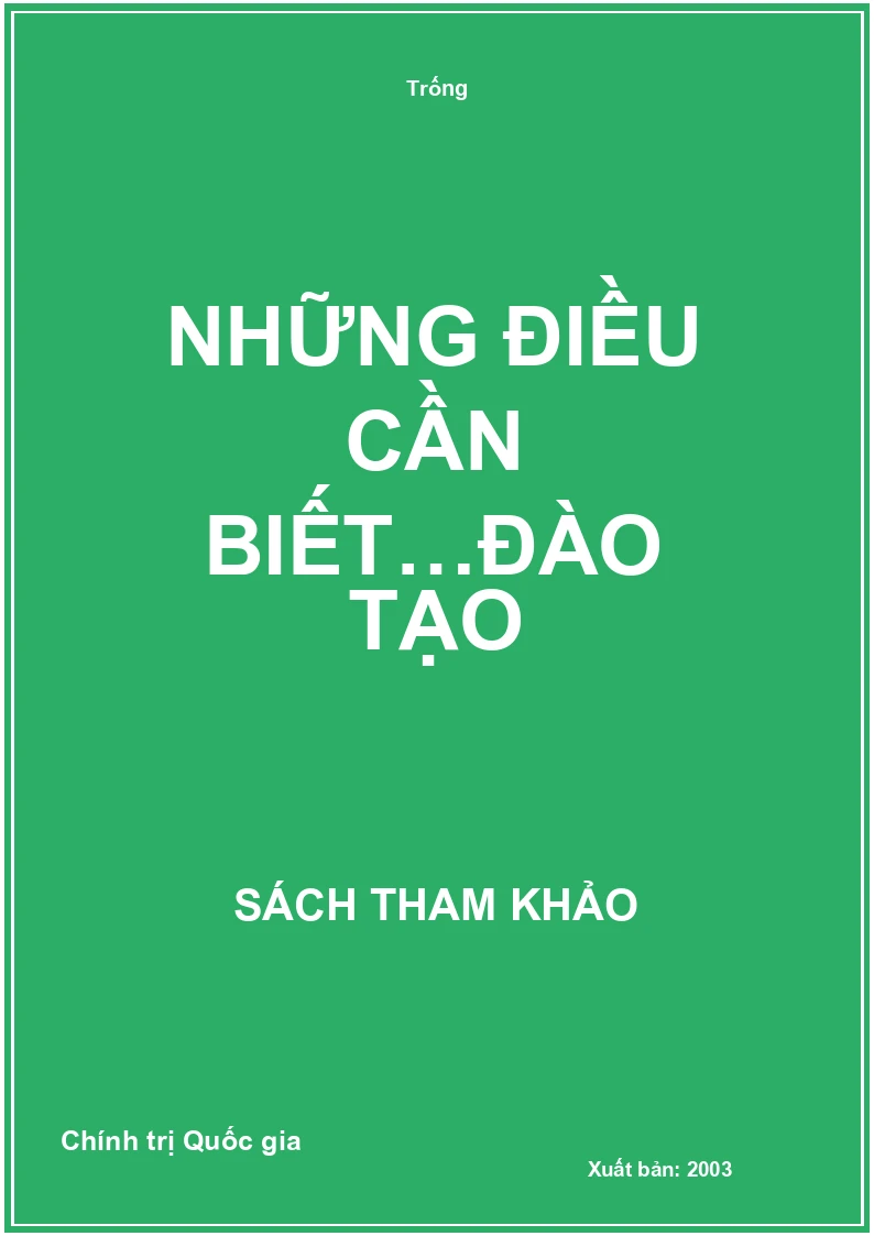 Những điều cần biết…đào tạo