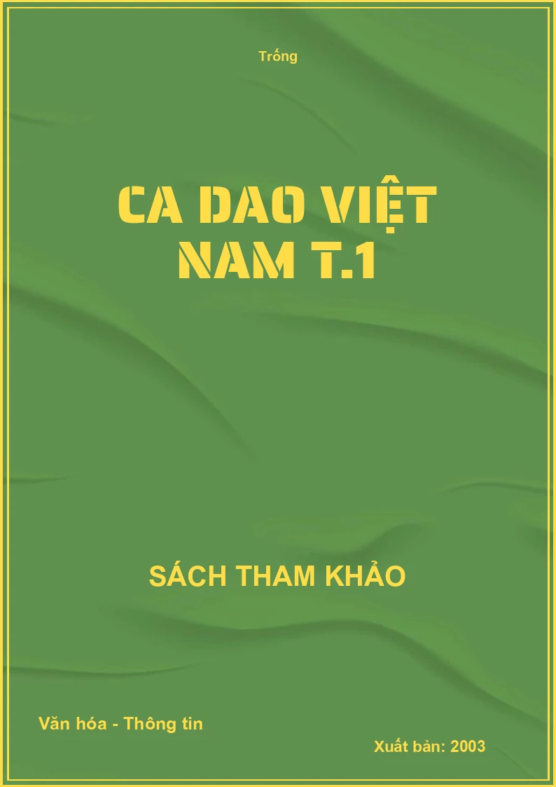 Ca dao Việt Nam T.1