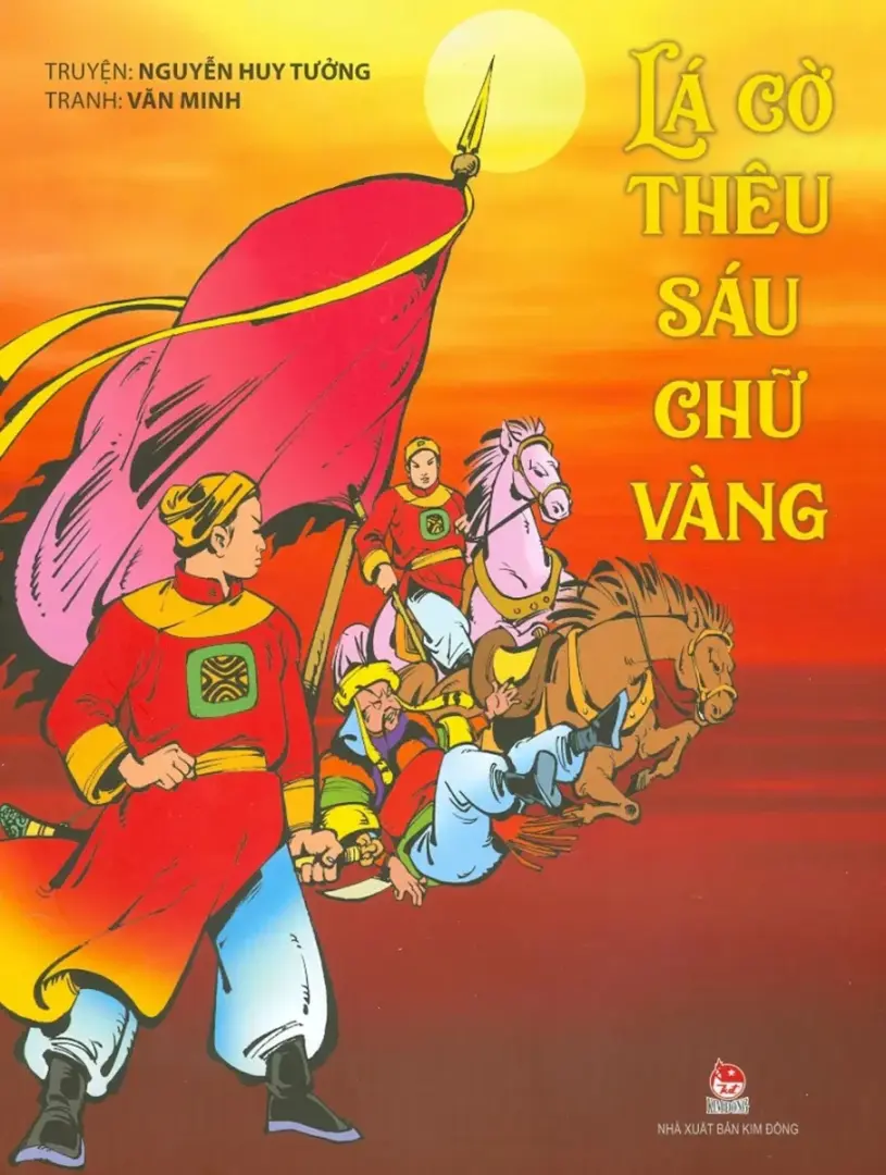 Lá cờ thêu sáu chữ vàng