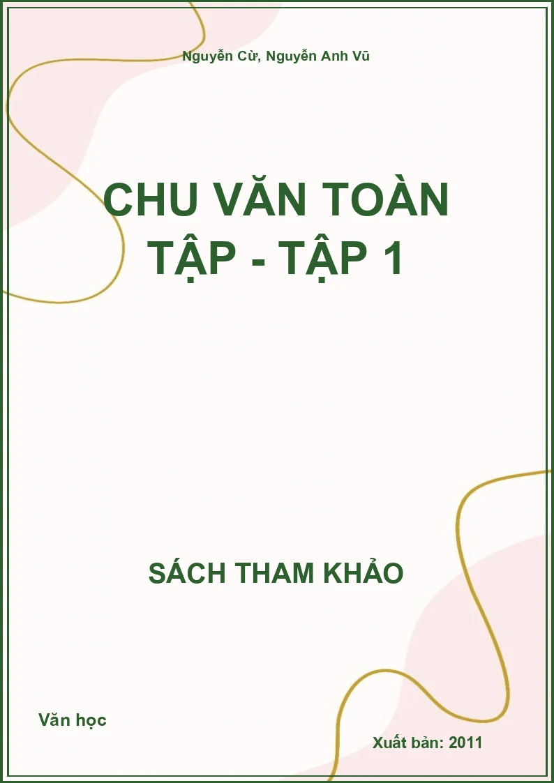 Chu Văn toàn tập - tập 1