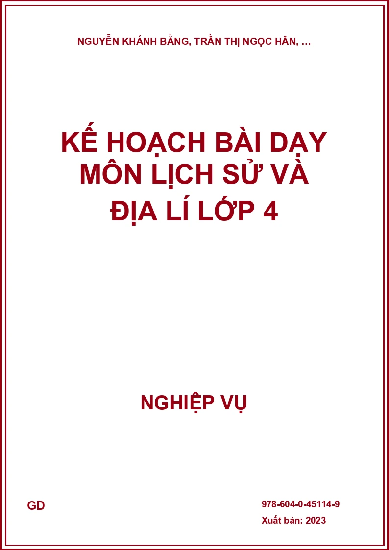 Kế Hoạch Bài Dạy Môn Lịch Sử và Địa Lí Lớp 4