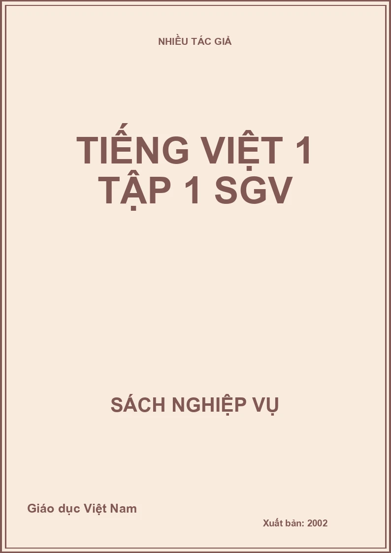 Tiếng Việt 1 tập 1 SGV