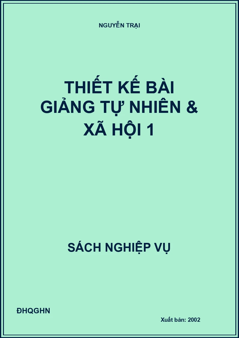 Thiết kế bài giảng tự nhiên & Xã hội 1