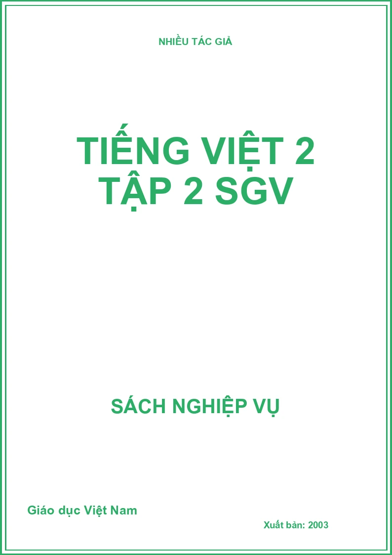 Tiếng Việt 2 tập 2 SGV