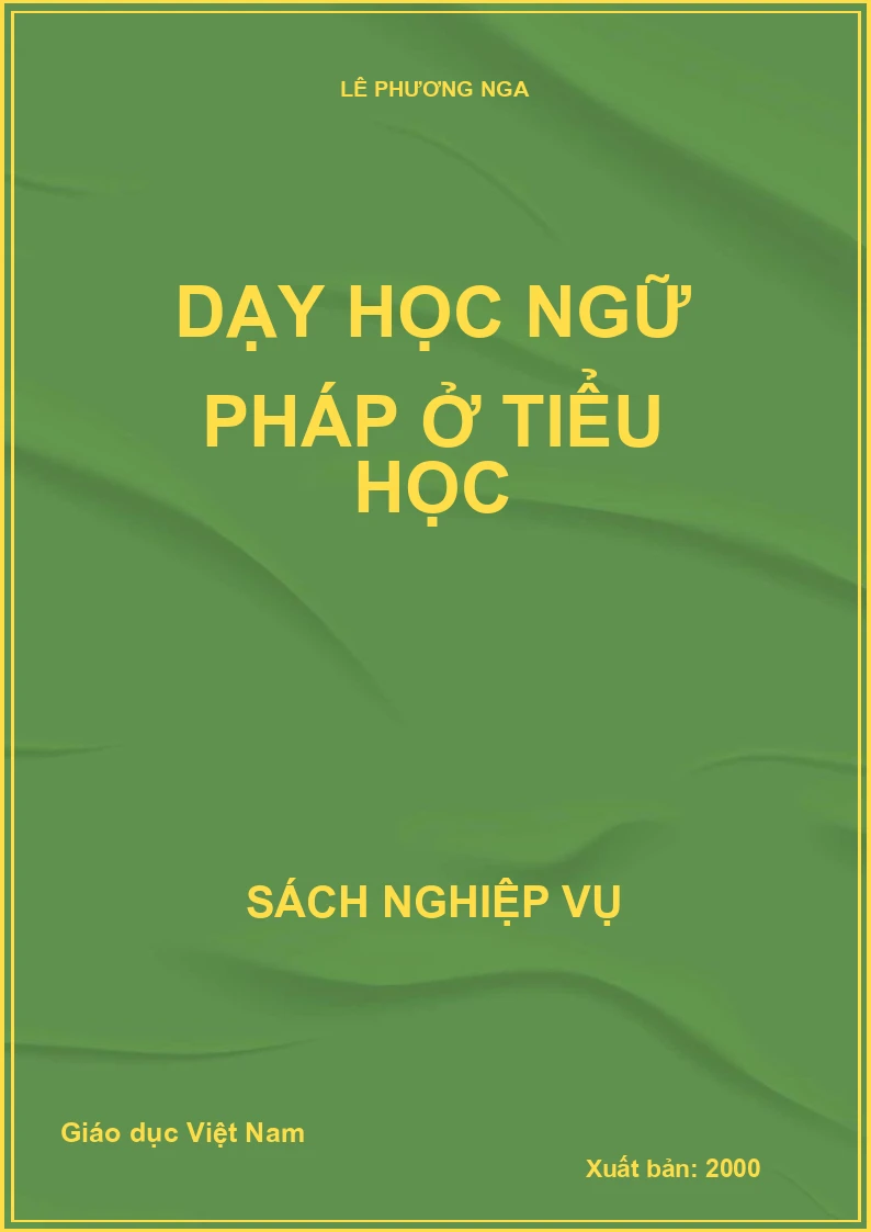 Dạy học ngữ pháp ở tiểu học