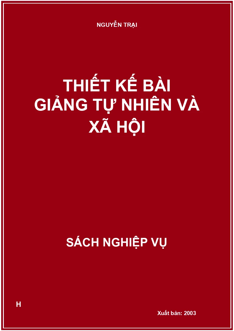 Thiết kế bài giảng tự nhiên và xã hội