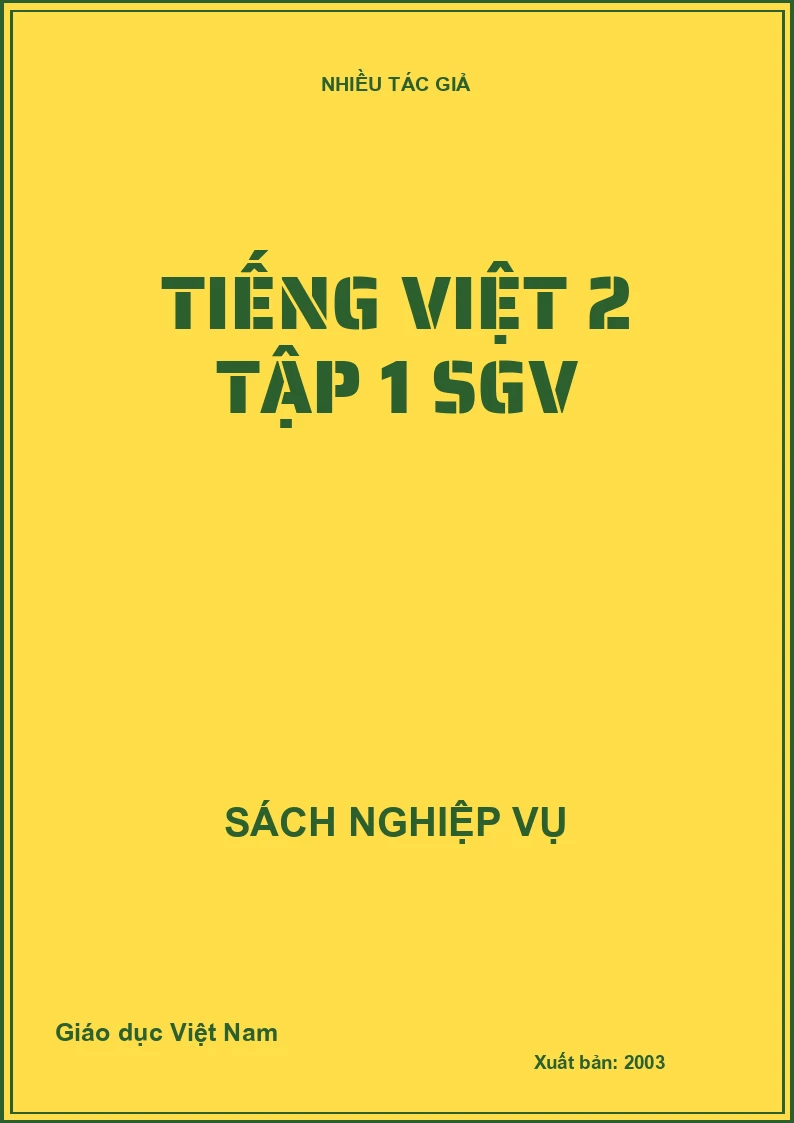 Tiếng Việt 2 tập 1 SGV