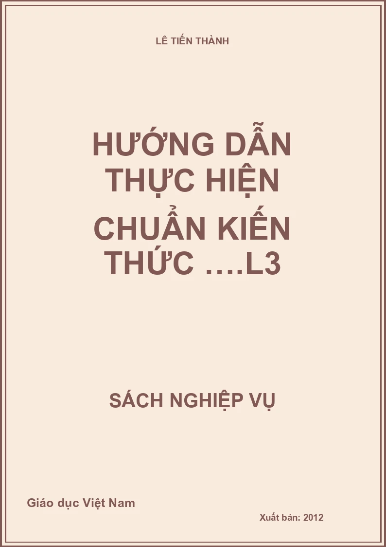 Hướng dẫn thực hiện chuẩn kiến thức ….L3