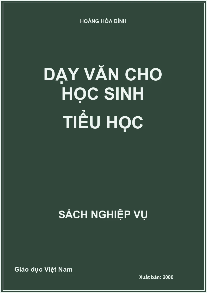 Dạy văn cho học sinh tiểu học