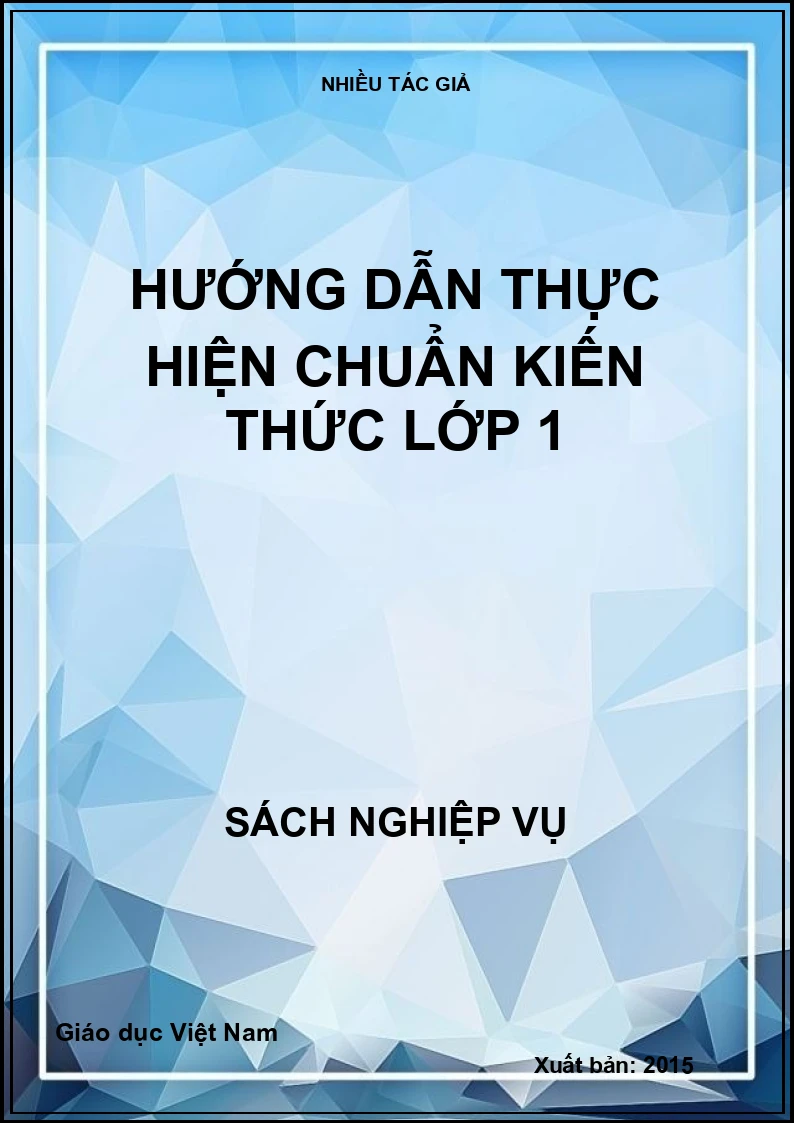 Hướng dẫn thực hiện chuẩn kiến thức lớp 1