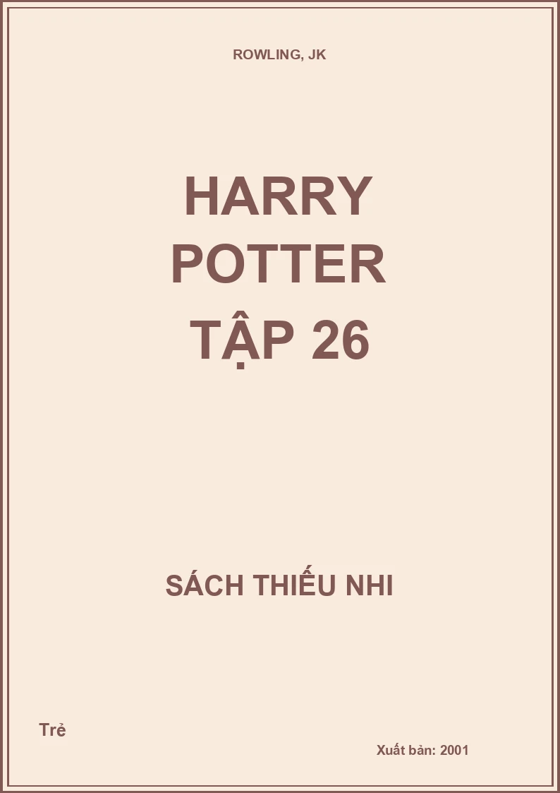 Harry potter tập 26