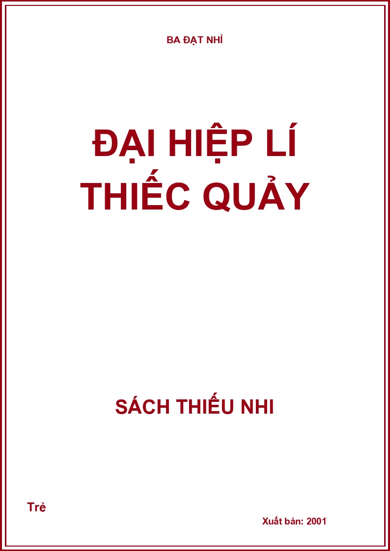 Đại hiệp lí thiếc quảy