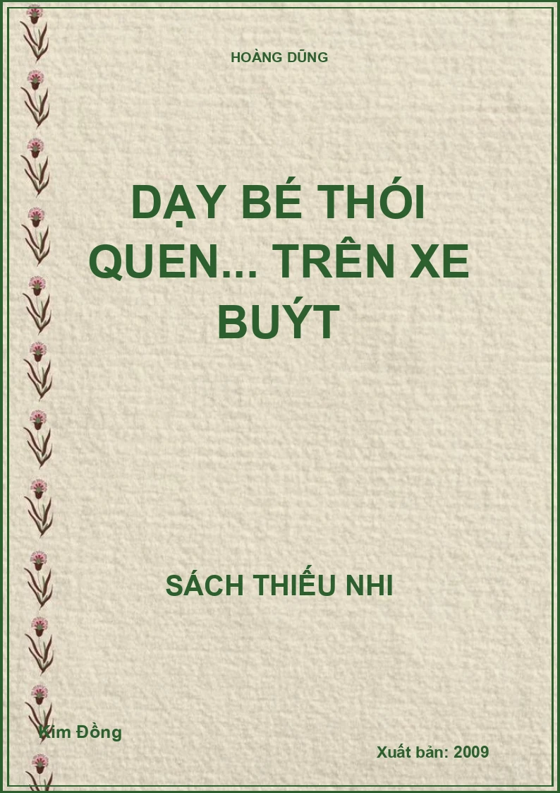 Dạy bé thói quen... trên xe buýt