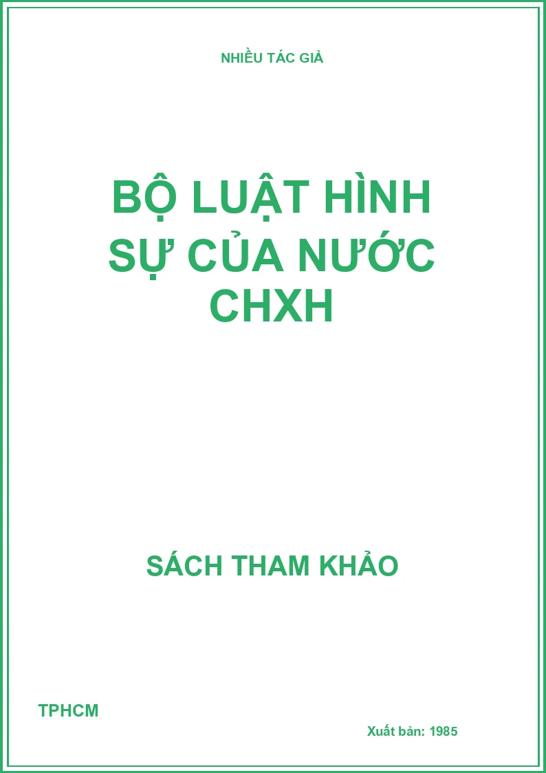 Bộ luật hình sự của nước CHXH