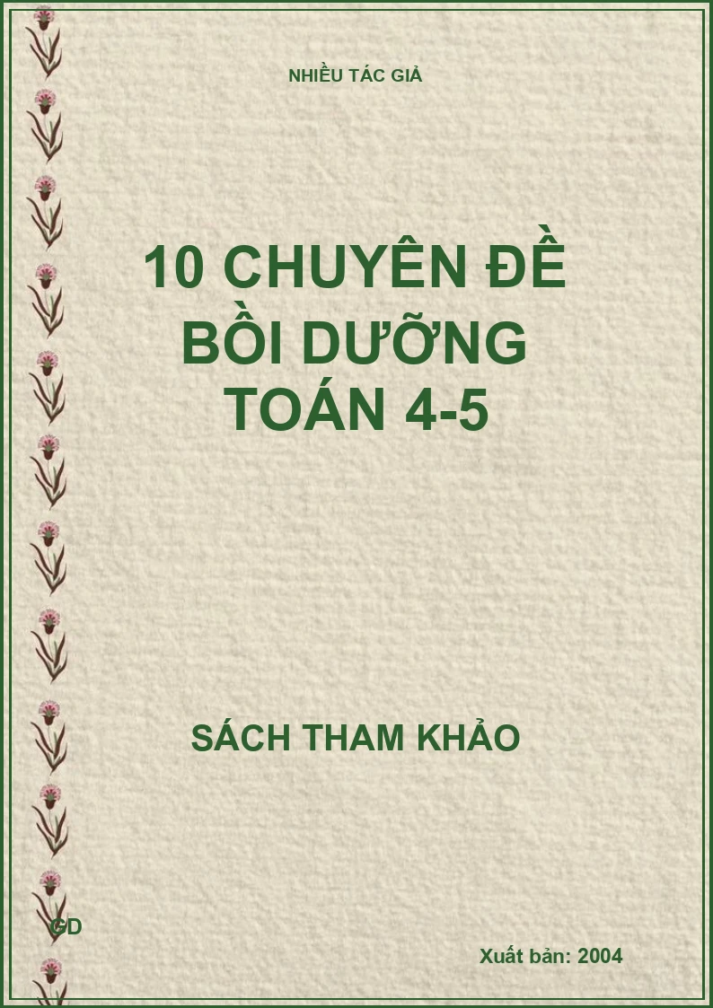 10 Chuyên đề bồi dưỡng Toán 4-5
