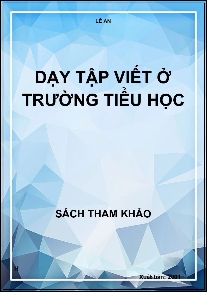 Dạy tập viết ở trường tiểu học