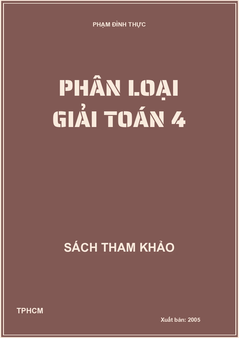 Phân loại giải toán 4