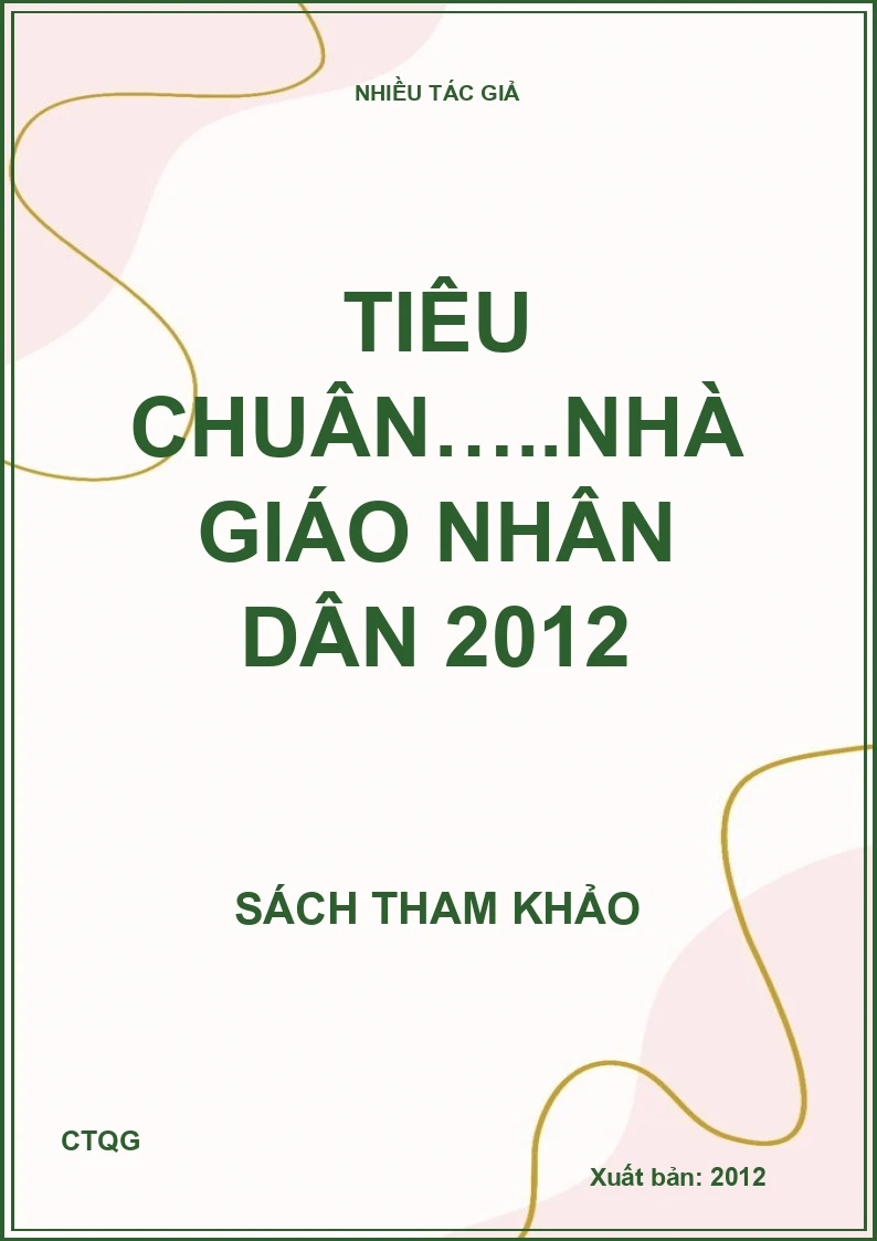 Tiêu chuân…..nhà giáo nhân dân 2012