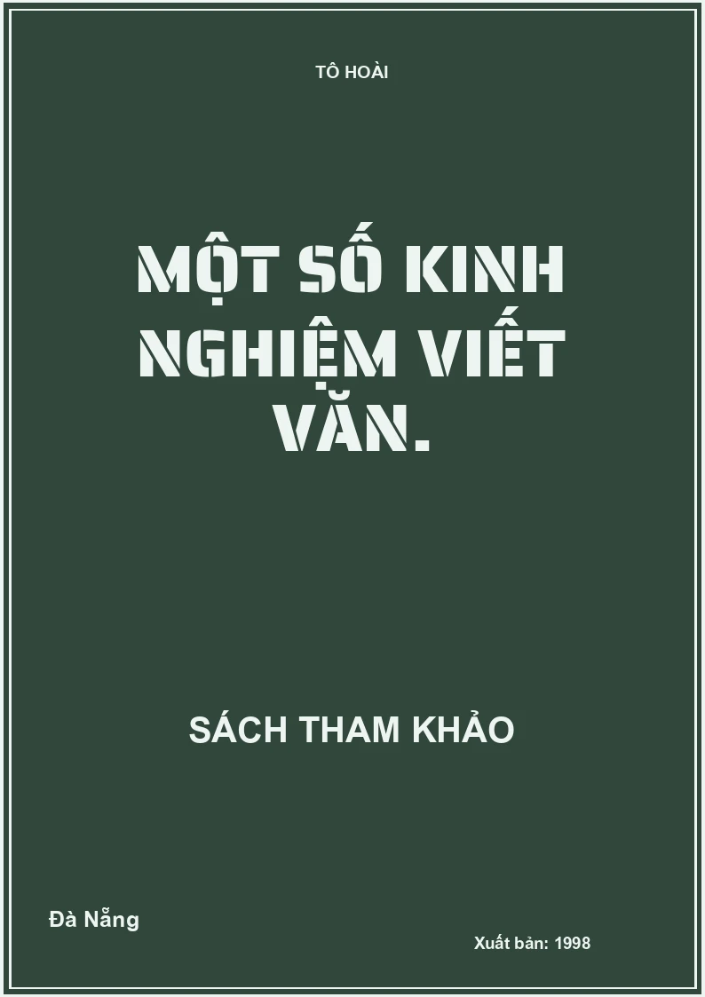 Một số kinh nghiệm viết văn.