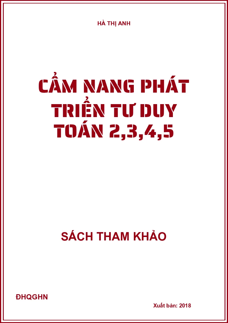 Cẩm nang phát triển tư duy Toán 2,3,4,5