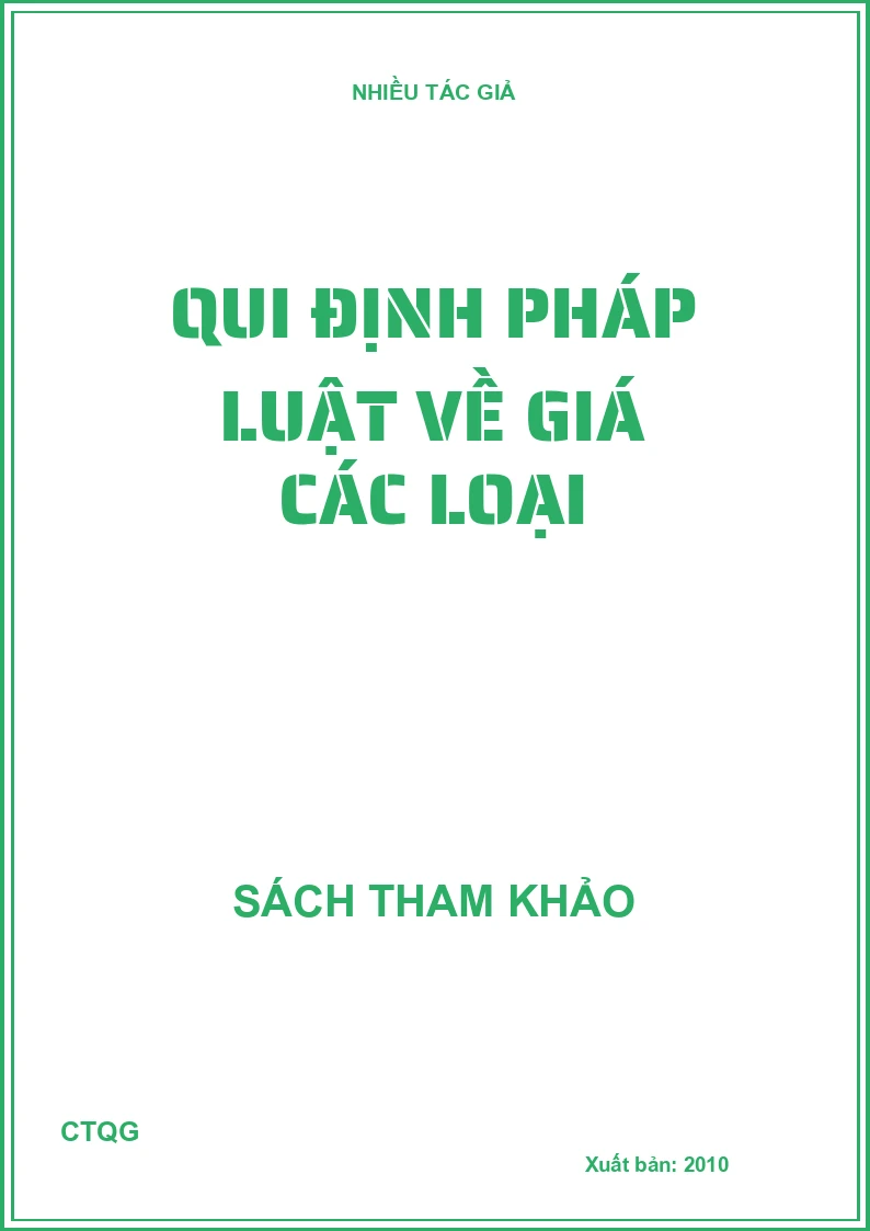 Qui định pháp luật về giá các loại