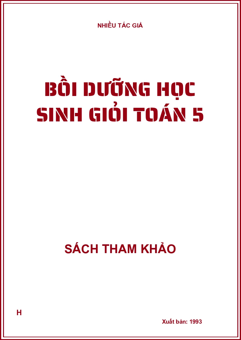 Bồi dưỡng học sinh giỏi Toán 5