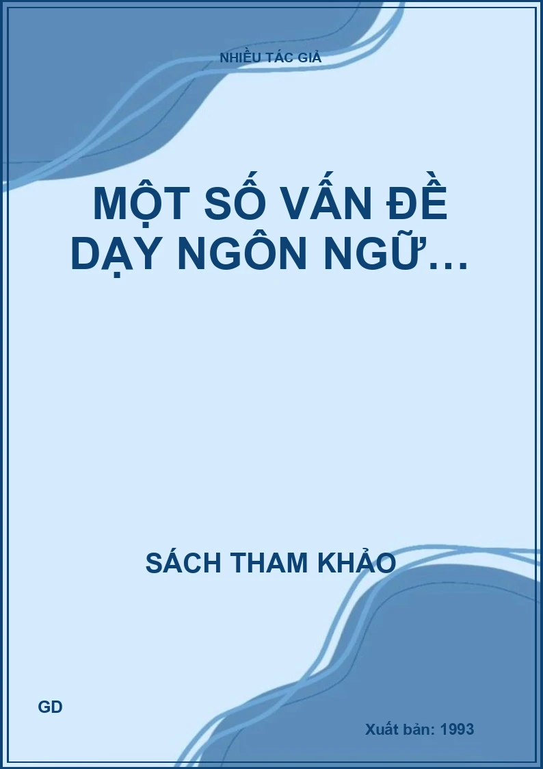 Một số vấn đề dạy ngôn ngữ…