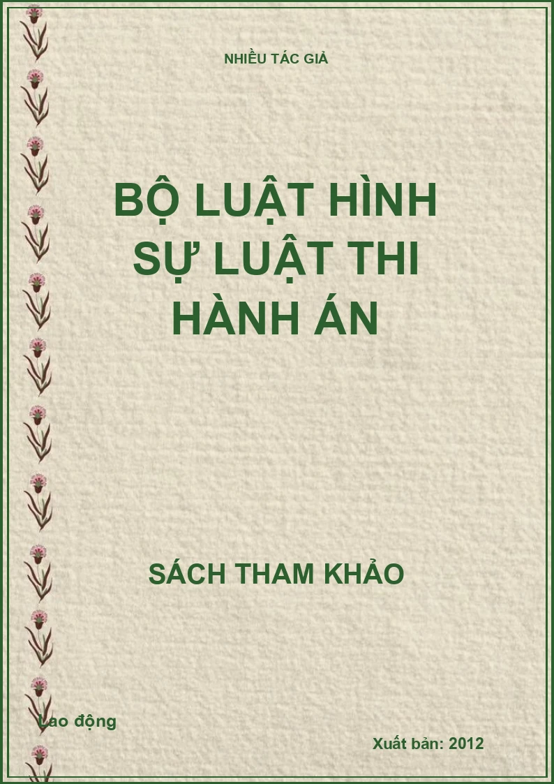 Bộ luật hình sự luật thi hành án