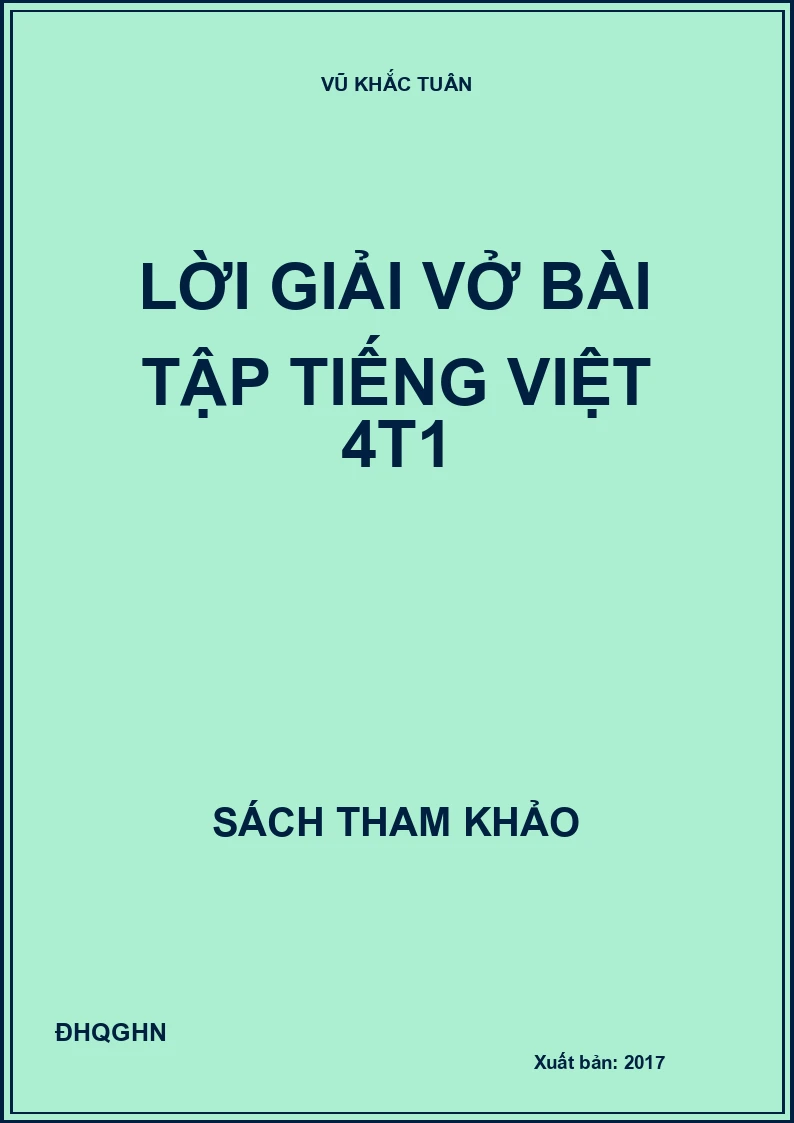 Lời giải vở bài tập Tiếng Việt 4t1