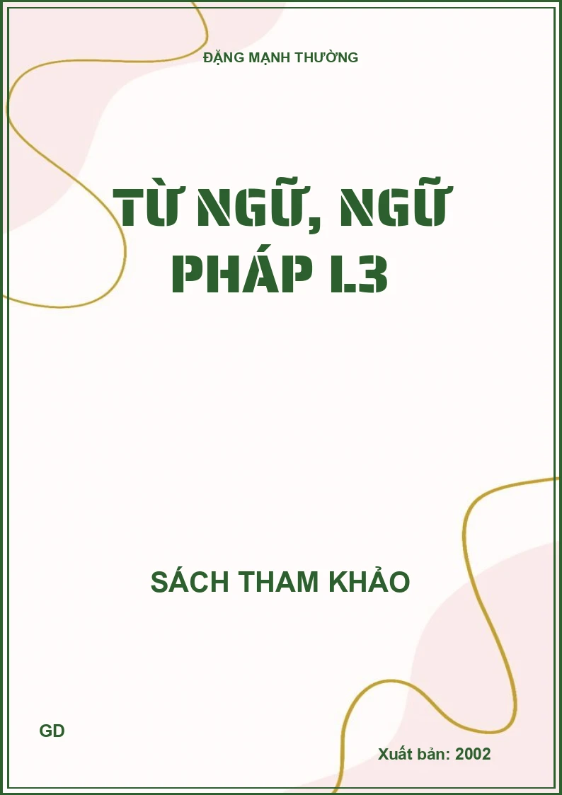 Từ ngữ, ngữ pháp L3