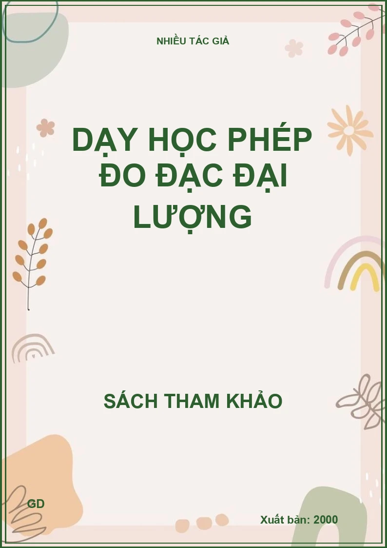 Dạy học phép đo đạc đại lượng