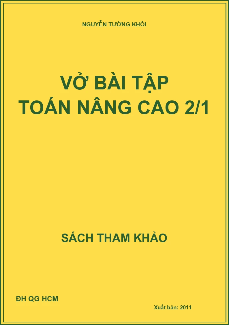 VỞ BÀI TẬP TOÁN NÂNG CAO 2/1