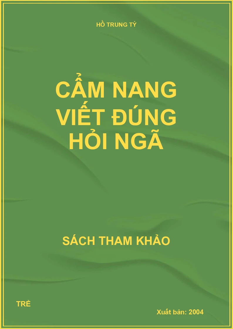 CẨM NANG VIẾT ĐÚNG HỎI NGÃ