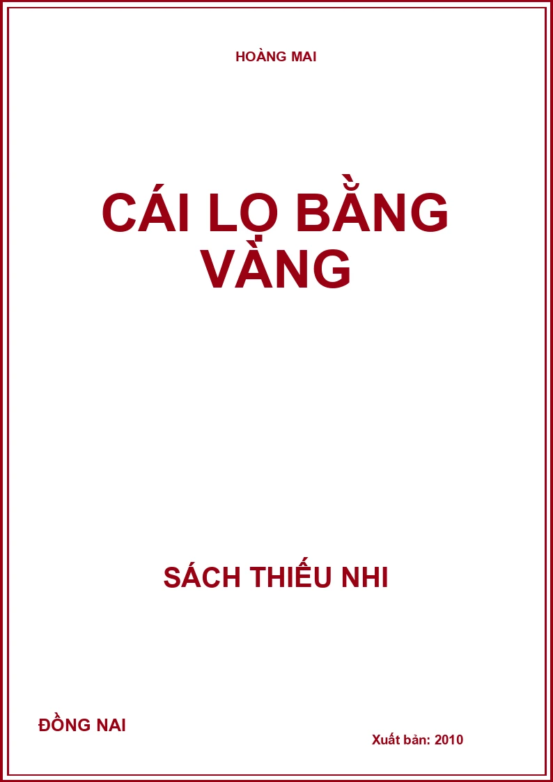 CÁI LỌ BẰNG VÀNG